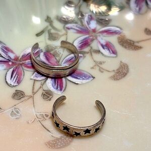 Unbranded 925 Sterling Silver Toe Rings Adjustable Size Vintage 1990s Beach